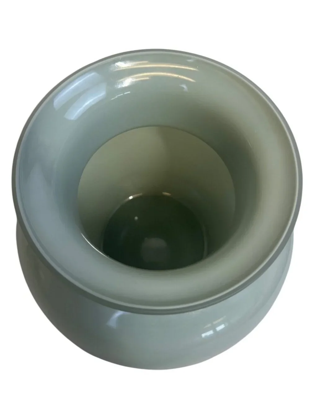 Alicja Handmade Art Glass Vase Gray Cased Glass Hand Blown Poland Modern Decor